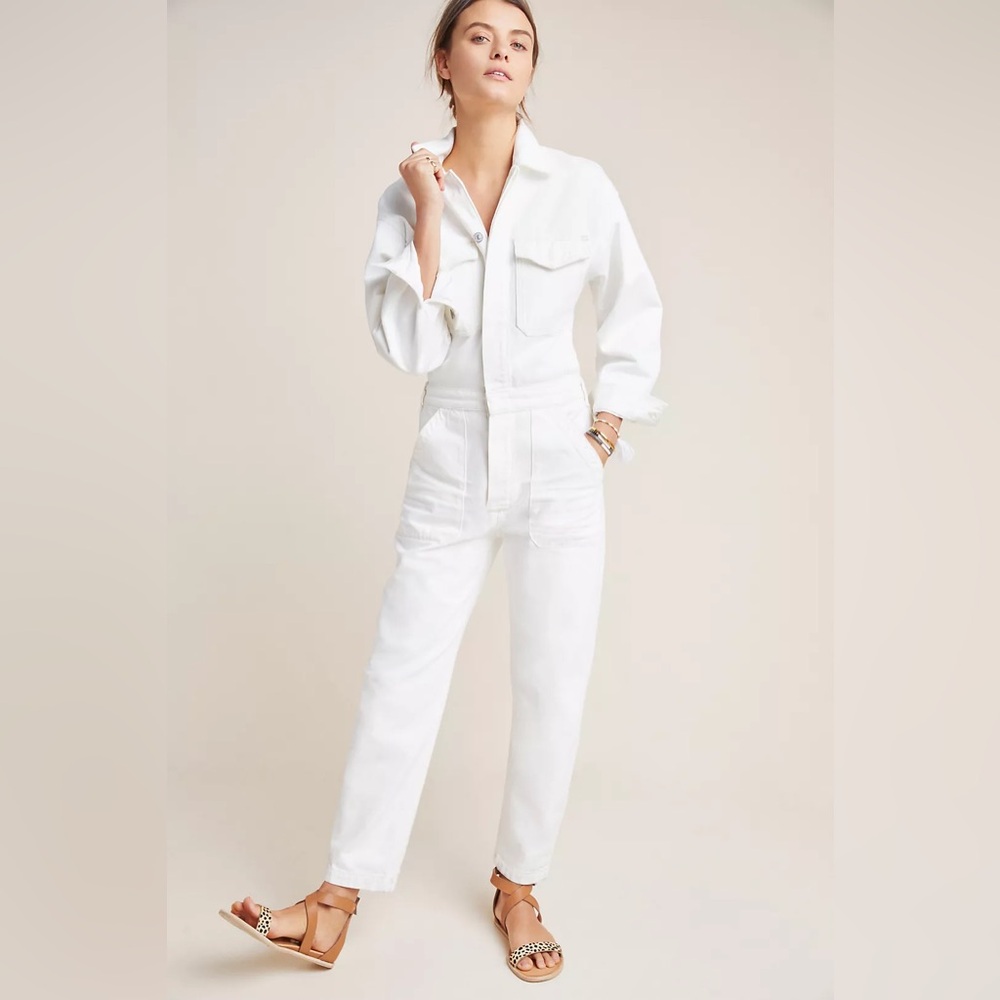 Citizens of Humanity ecru off white Marta Utility Jumpsuit XS